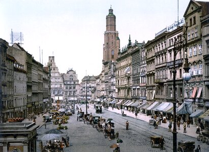 Market Square around 1900 in Wroclaw photo