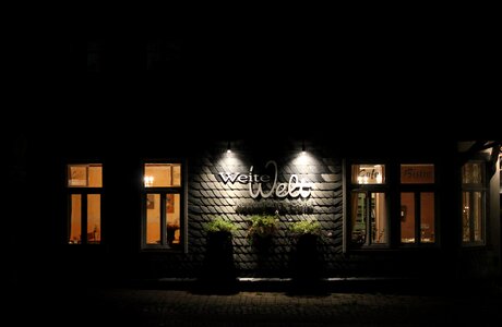 Restaurant “Weite Welt” in Goslar at night photo