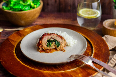 Pork stuffed with Spinach photo