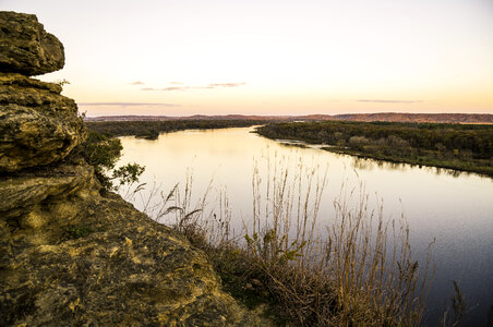 Wisconsin River Landscape at Dusk at Ferry Bluff