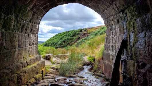 Landscape of England through a tunnel photo