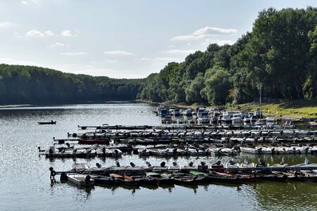 Boats Danube lakeside photo