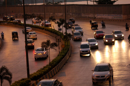 India Road Evening Traffic