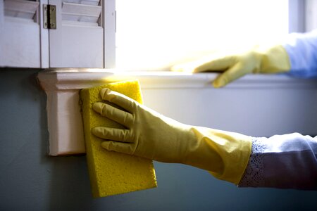 Cleaning gloves rubber photo