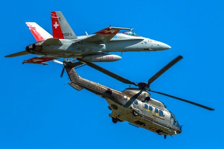 Aircraft blue sky helicopter photo