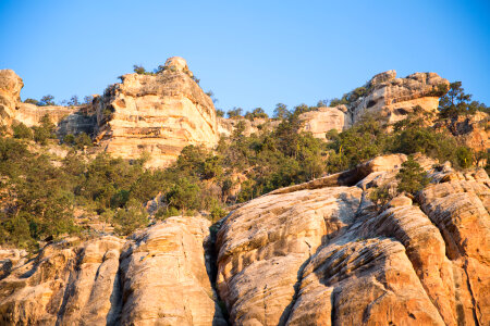 Grand canyon landscape view during sunny day with the blue sky photo