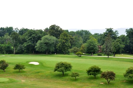 golf landscape in spring day photo