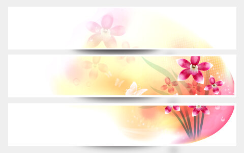 Set of backgrounds with flowers and space for your text photo