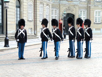 Royal Guard in Amalienborg Castle in Copenhagen in Denmark
