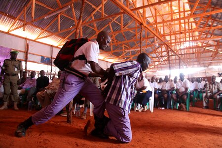 People martial arts training photo