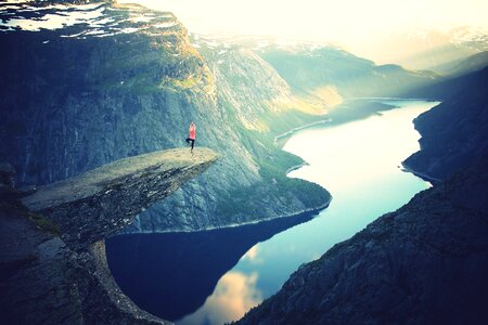 Yoga in Mountain Landscape photo