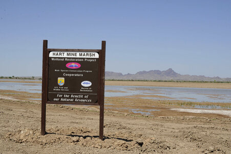 Sign on the Cibola National Wildlife Refuge photo