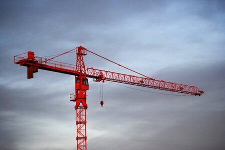 Crane red sky