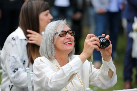 Smiling photographer grandmother photo