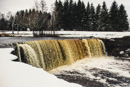 Waterfall landscape in the Winter photo