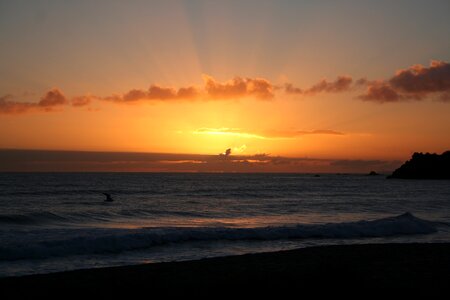 Sunrise morning beach photo