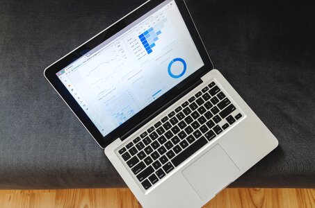 Office MacBook Laptop Charts Analytics photo