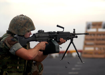 Marine Regiment participates in a small arms training exercise photo