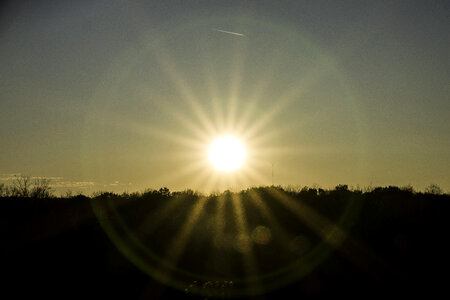 Sunset above the hills at Lake Le Aqua Na State Park photo