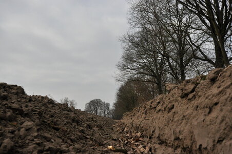 A ditch besides the field photo