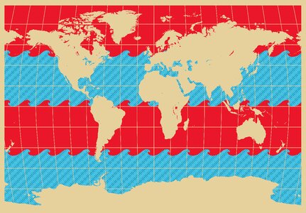 Wave blue red