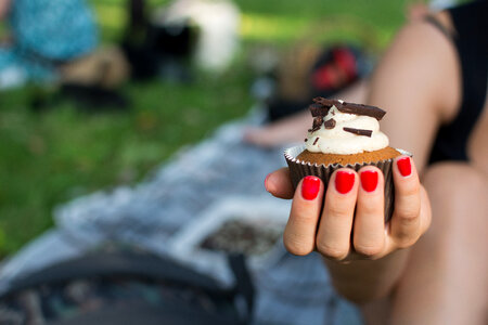 Cupcake in Female Hand photo