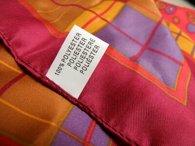 Polyester tickets clothing