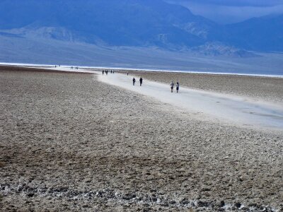 Visitors Badwater in Death Valley photo