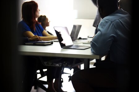 Woman at Desk photo