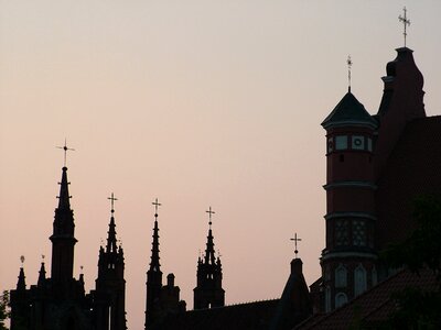 Vilnius gothic quarter sunset photo