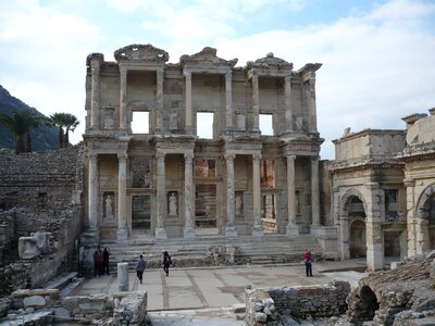 Celsus library ruins ruined city photo