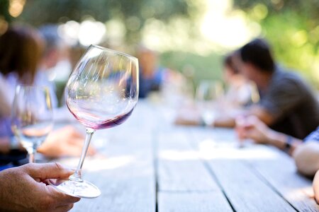 Glass wine tasting winery