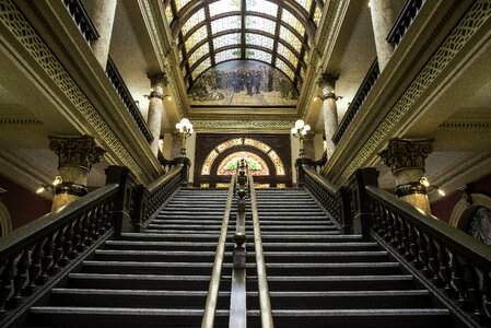 Large staircase inside the capital building in Helena photo