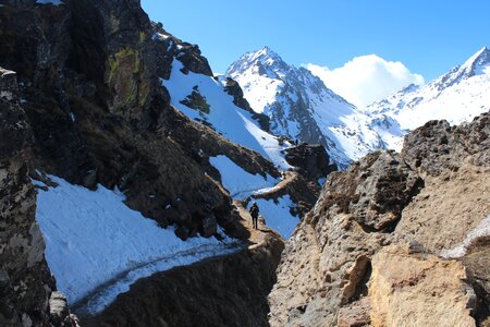 Nepal trekking snow himalaya photo