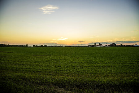 Sunset and Dusk over the Farmland