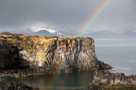 Rainbow And Rock Cliff photo