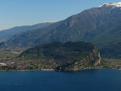 Italy garda lake mountain sickle-shaped