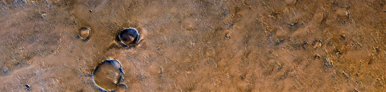 Craters on Mars top view photo