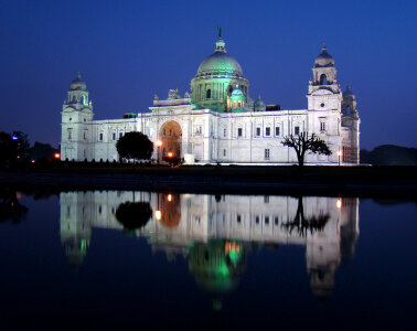 Illumination of Victoria Memorial, Kolkata in India photo