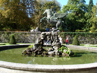 Fountain in Mirabell Gardens in Salzburg, Austria photo