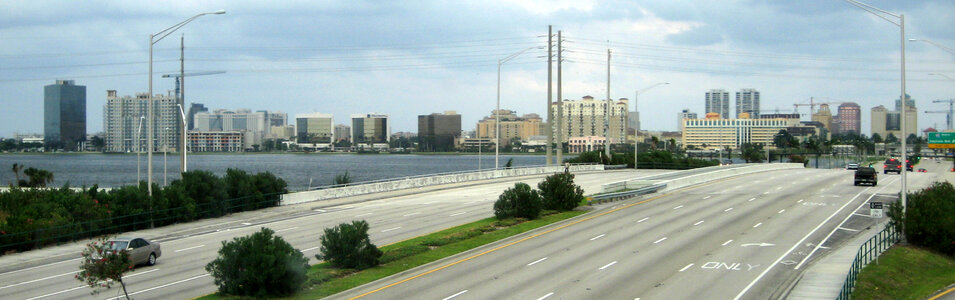 West Palm Beach skyline from Okeechobee Blvd in West Palm Beach, Florida photo