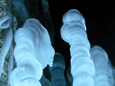 Ice formations cave cold