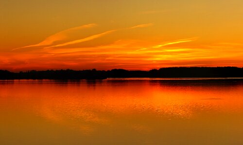 Red at dusk sky