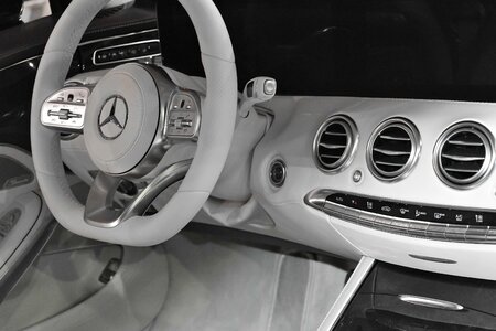 Black And White interior decoration steering wheel photo