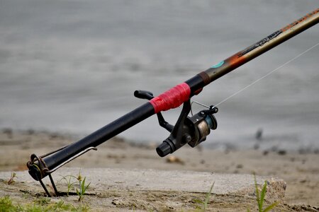 Detail fishing gear fishing rod