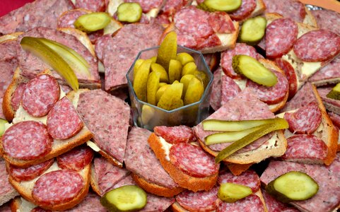 Liver sausage mettwurst cold buffet