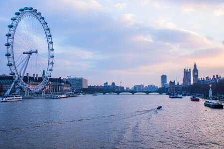 Sunset Over the River Thames London photo