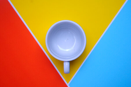 Cup on three Colored Background