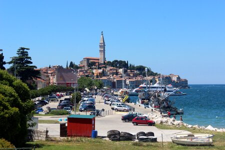 Rovinj, Chorwacja.Panorama city from the harbor photo