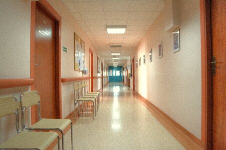 Hospital corridor operating room photo